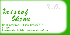 kristof okjan business card